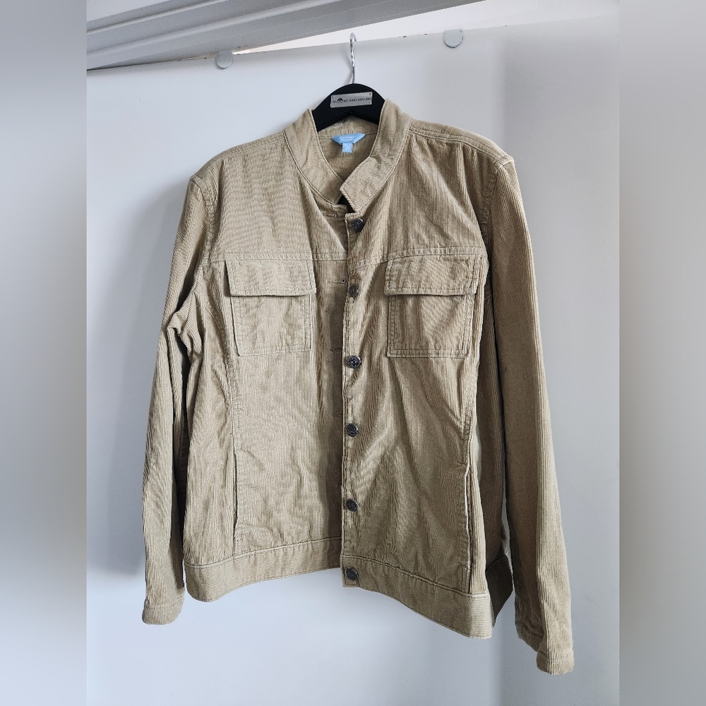 Vintage Cropped Denver Hayes Corduroy Jacket (XL, Tan)